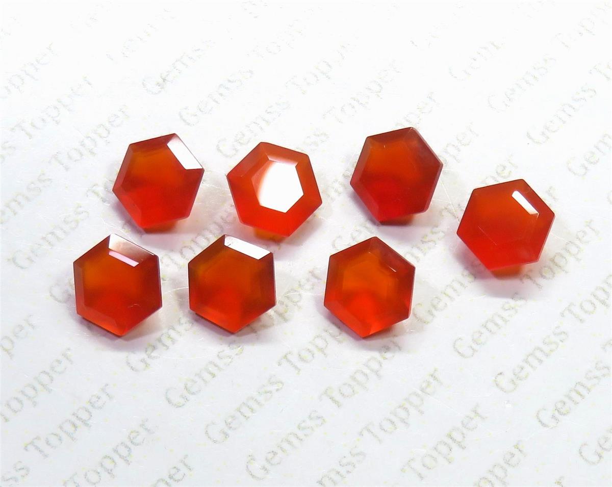Carnelian 10x10 mm Hexagon Faceted